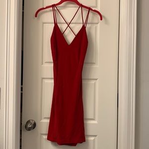 Red mini dress